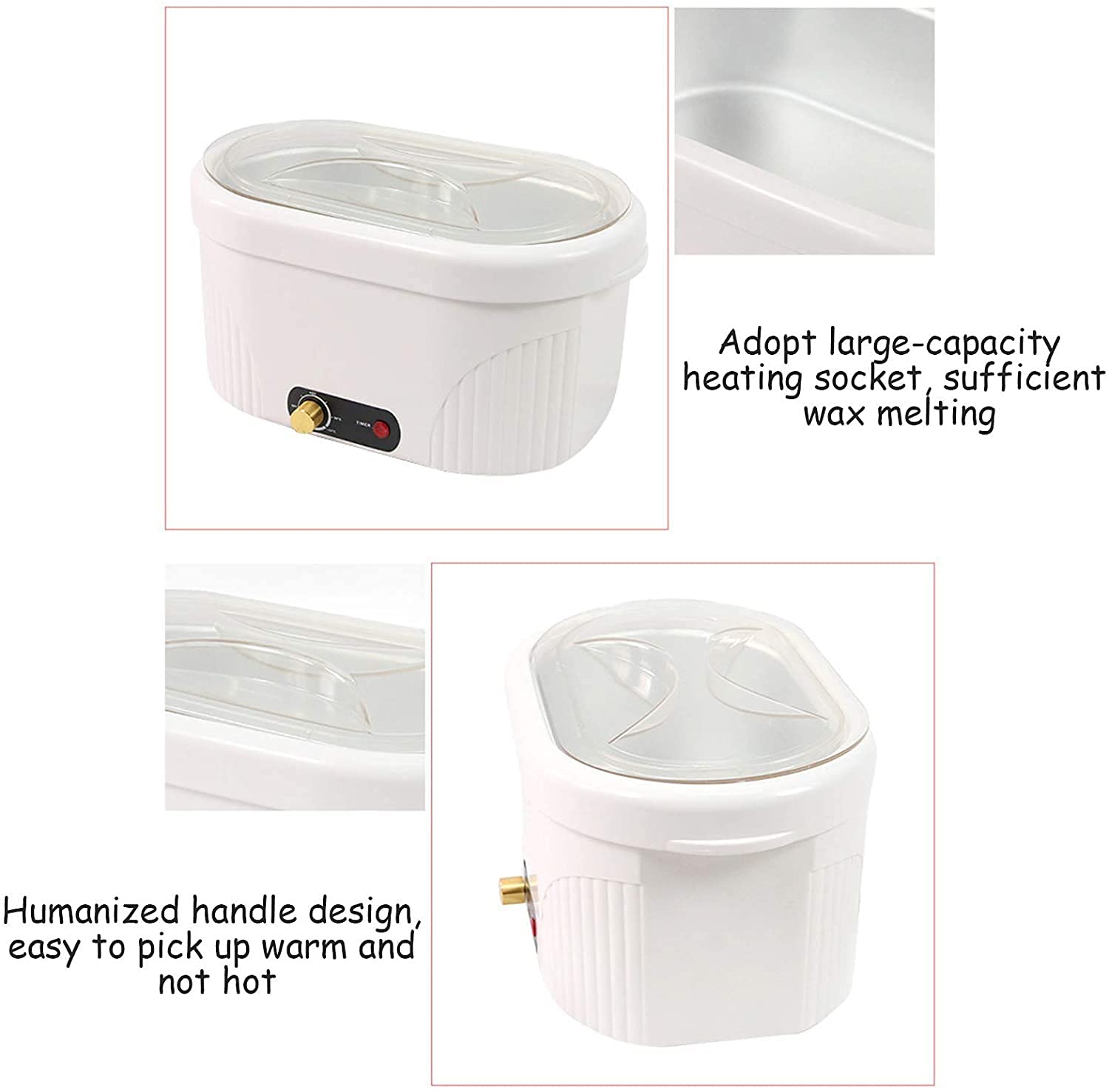 Kit di ceretta Kit di ceretta in plastica Intelligente Protezione costante Temperatura Macchina di fusione della cera Design di grande capacità per la depilazione di bellezza Ect