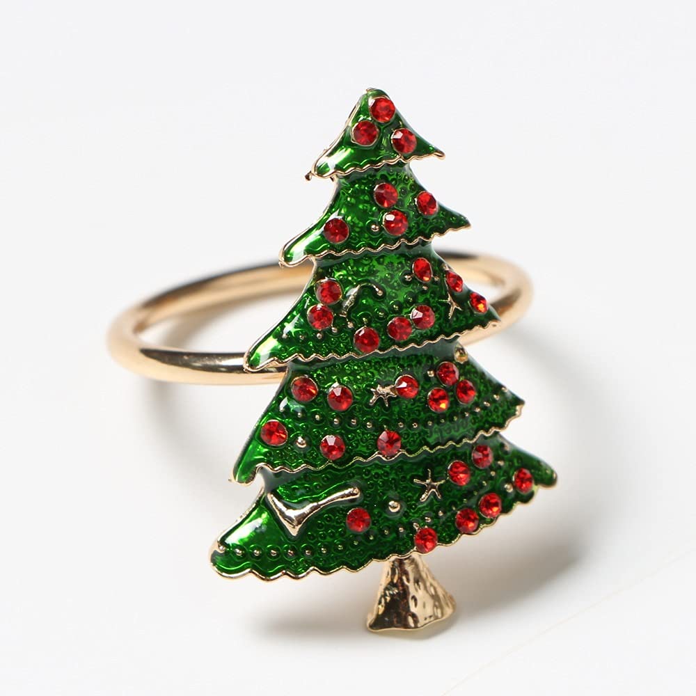 High-End-Weihnachtsbaum-Serviettenring-Bogen-Blumenkranz-Mundring-Hotel-Musterraum-Set-Tabellen-Weihnachtsserviettenschnalle (B)