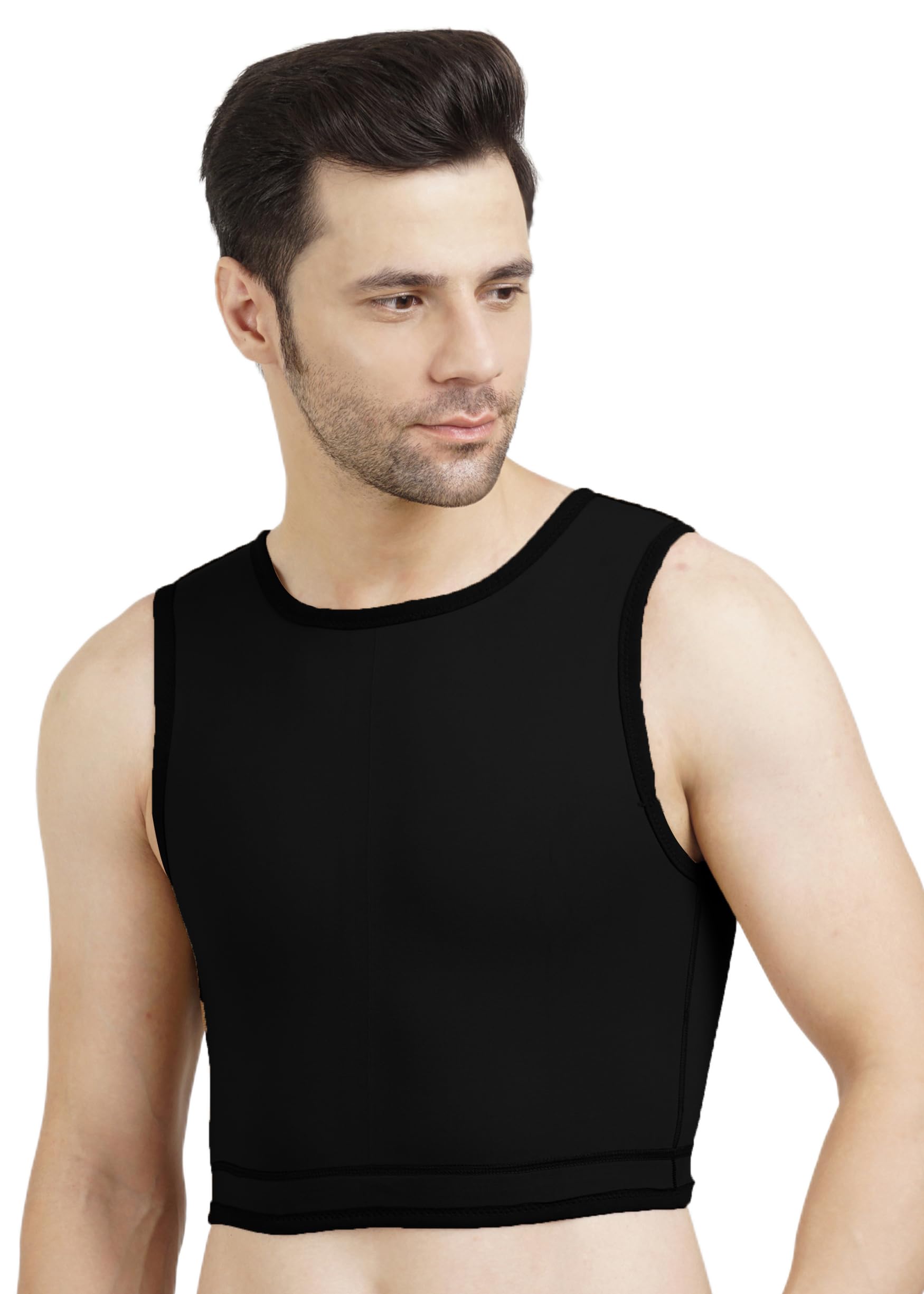 Gynecomastia Short Vest || HIGH COMPRESSION || Velcro Closure || Chest Shapewear || Comfortable Support for Men || Tomboy Chest Binder ||-image-15