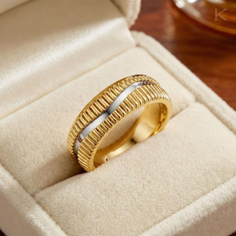 Image of KISNA 9KT / 14KT / 18KT Ribora Yellow Gold Band Ring For Him | S14