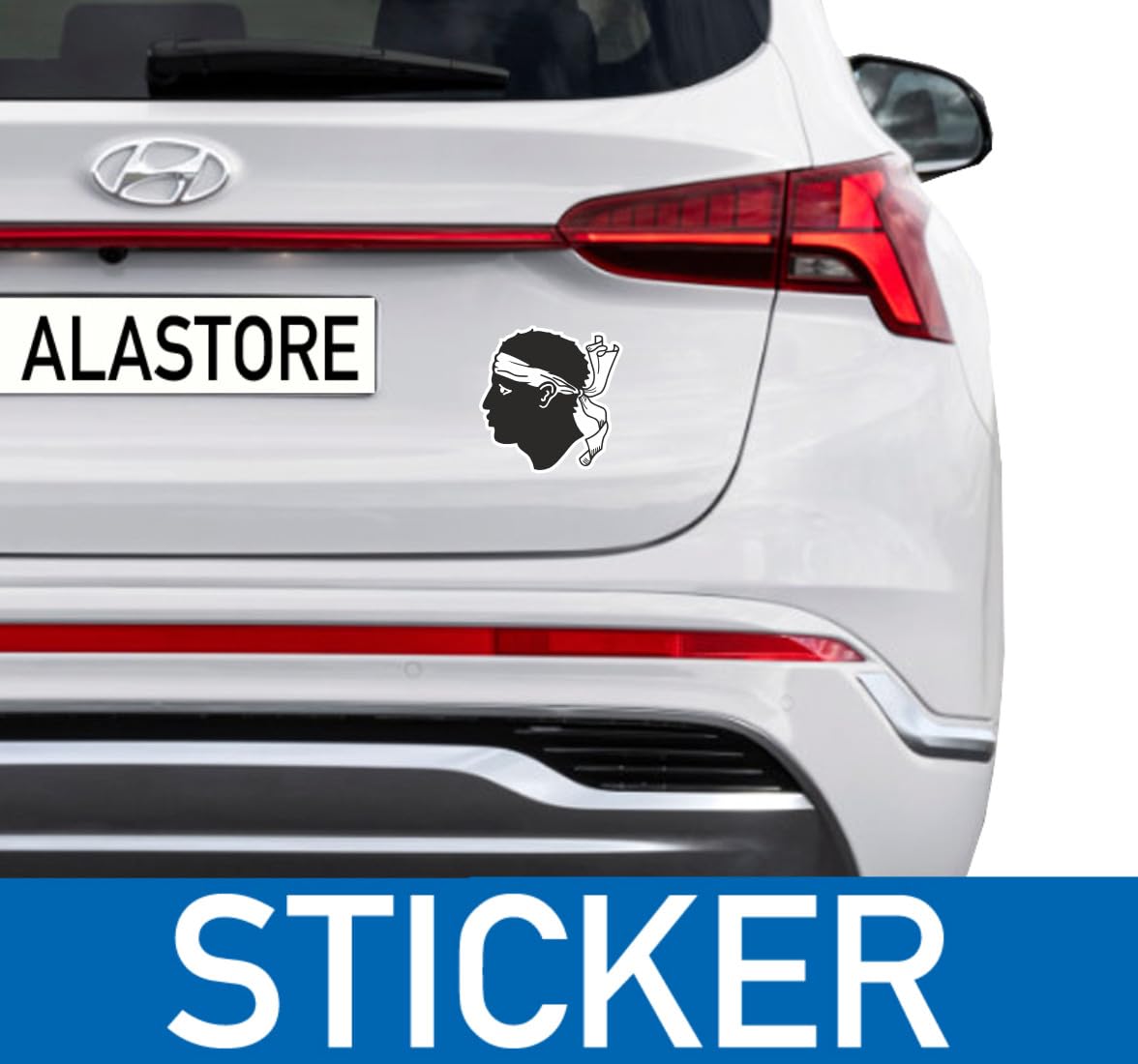 4x Corsican Flag Stickers – Car, Motorcycle, Bumper – Multicolor – Akacha