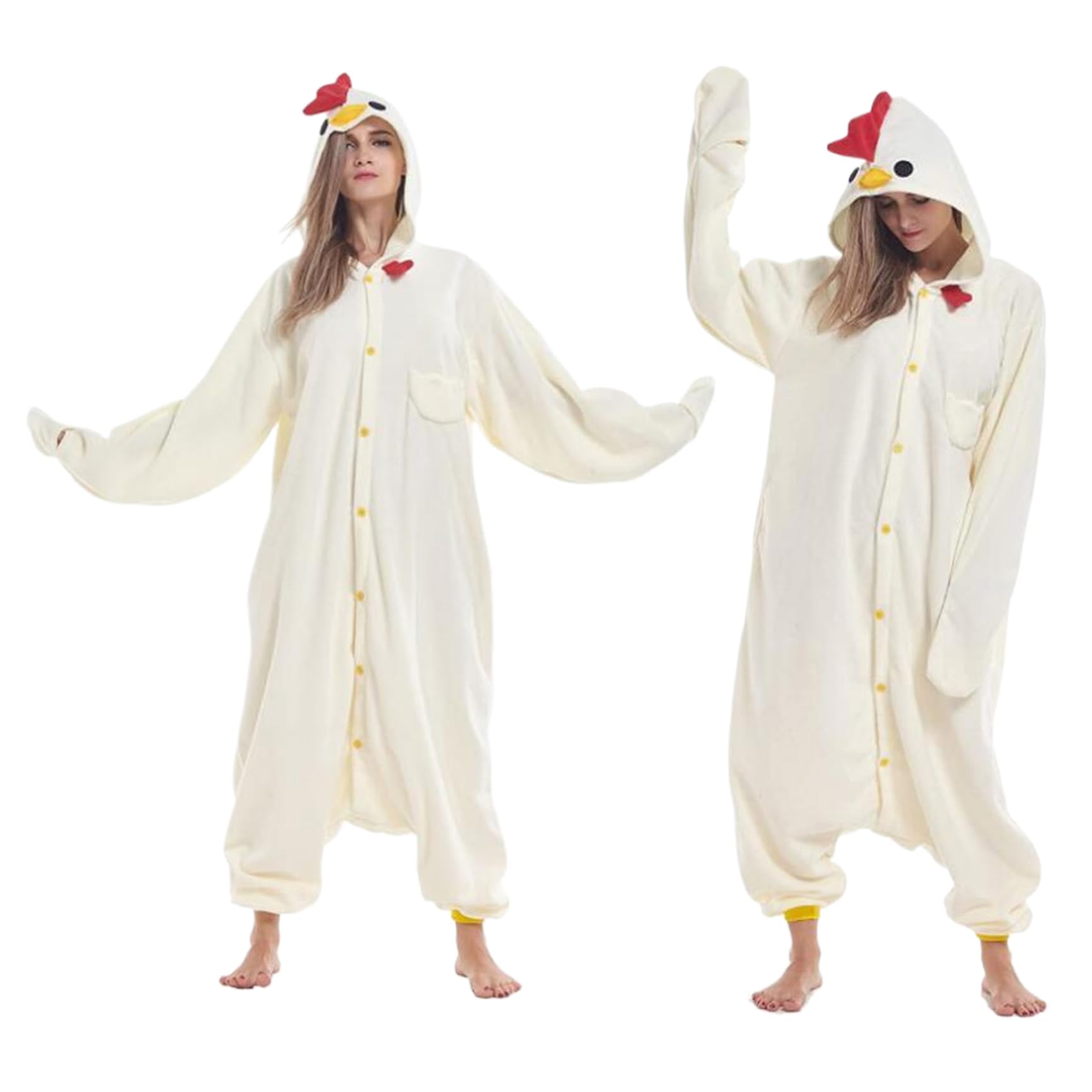 Disfraz de Halloween Cosplay Onesie Polar Polar Disfraz de pollo unisex
