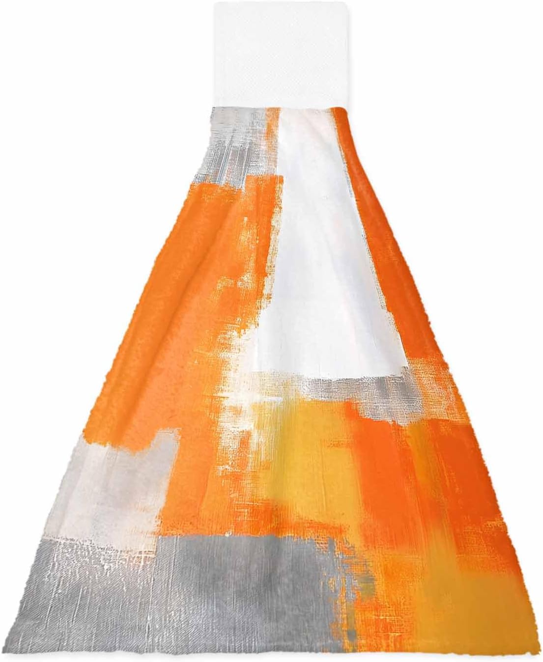 Burnt Orange Art Kitchen Hand Towels with Hanging Loops Set of 2 Abstract Contemporary Square Graffiti Soft Thick Oven Fingertip Dry Microfiber Tie Dish Towel Cleaning Washcloth for Bathroom,Kitchen