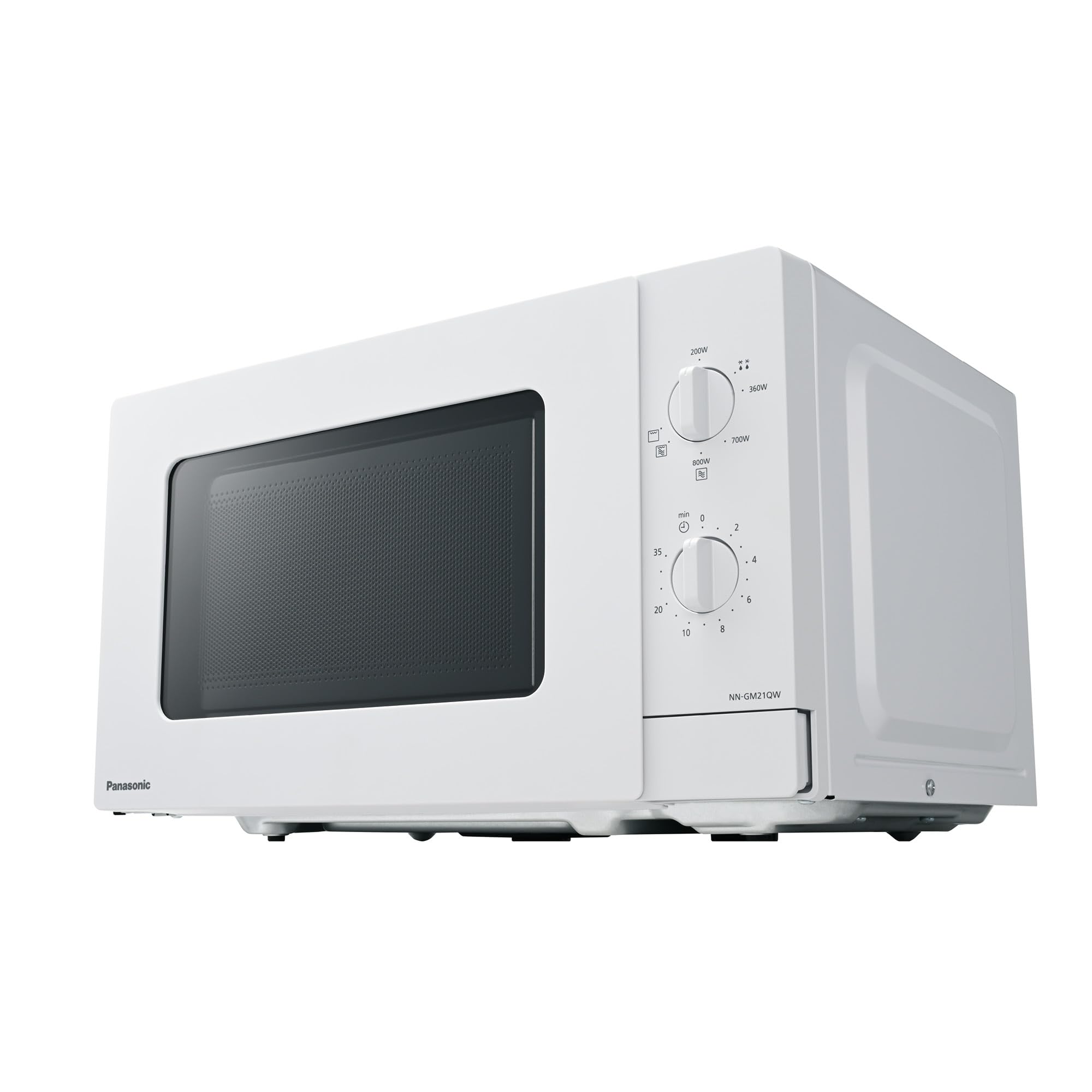 Panasonic NN-GM21QWEPG 20L Kompakt-Mikrowelle mit Grill, 800 W, Kombi-Garen, 5 Leistungsstufen, Auftaufunktion, Drehregler, Glasdrehteller, Weiß