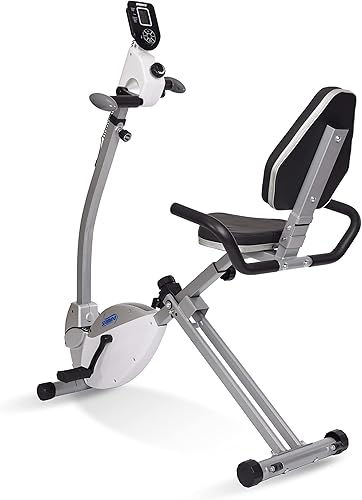 Stamina Bicicleta estática reclinada con entrenamiento de brazos, bicicleta de fitness con aplicación de entrenamiento inteligente, bicicleta