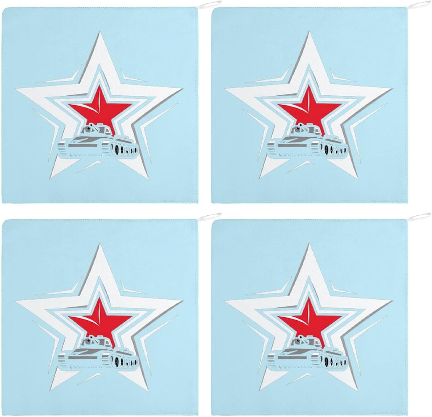 War 2 Tank Towel Hand Towels Decorative Towel for Bathroom Kitchen Shower Gym 4PCS