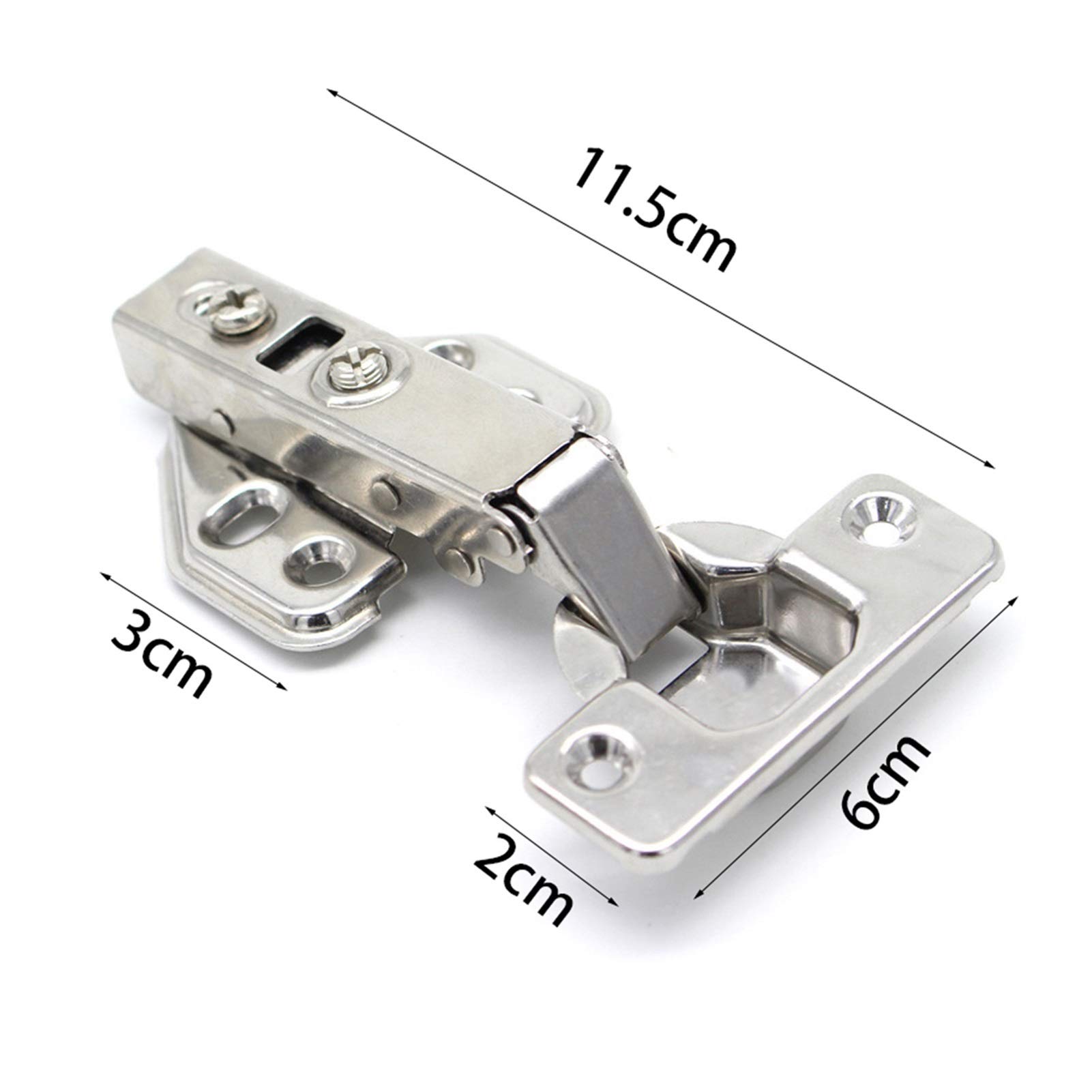 20 szt. Zawiasy ze stali węglowej amortyzator hydrauliczny zawiasy do szafek powolne zamykanie Clip-on 35mm kubek zawiasu proste ramię stała podstawa