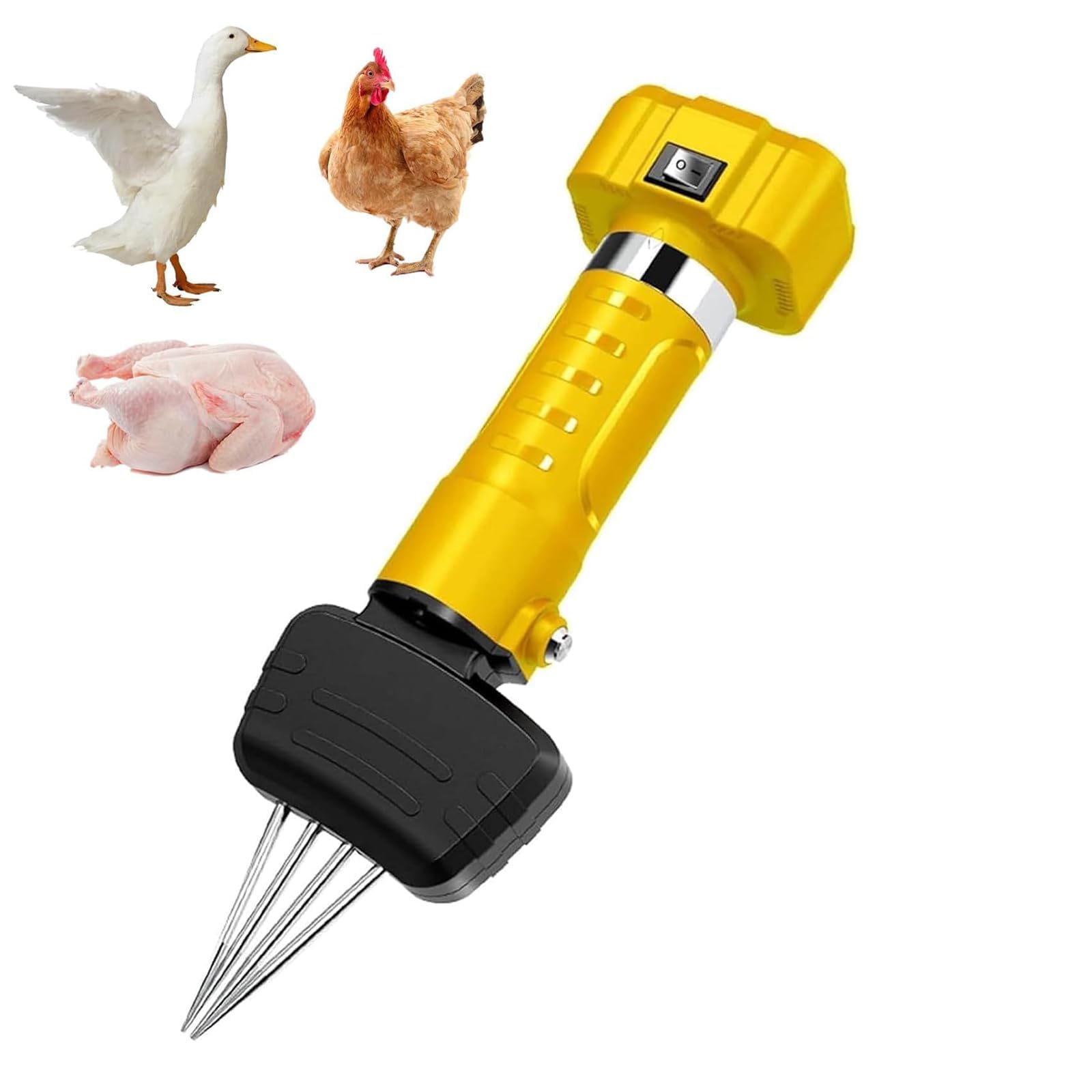 Máquina eléctrica para desplumar aves de corral, cabezal cónico ajustable, impermeable, 4 ejes, depilación para pollos, patos, gansos y pavos