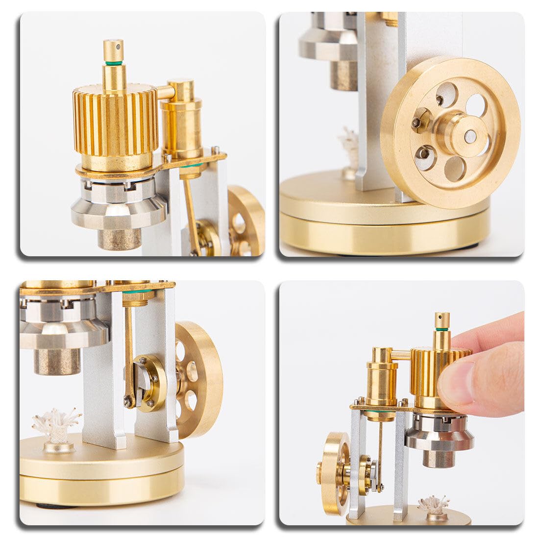 ToyGhillied Stirlingmotor Bausatz, Miniatur-Freikolben Heißluft Sterling Mini Engine Motor Bausatz, Ringbom Externe Verbrennung Engine Kit, Dampfmaschine für Technikbegeisterte DIY Experiment