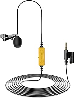 Microfone Clip-On De Lapela,Sailsbury 7RYMS S.LAV 01 Microfone de lapela multifuncional Microfone de lapela com clipe omnidirecional 3,5 mm TRRS Plug com fone de ouvido deamento para câmera DSLR Smart