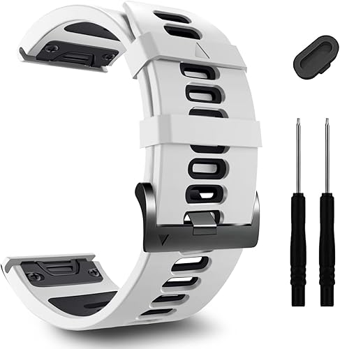 Compatible with Garmin Watch Bands26mm Width Soft Silicone Quick Release Straps for Fenix 7XEnduroFenix 6X ProFenix 6XFenix 5X PlusFenix 3Fenix 3