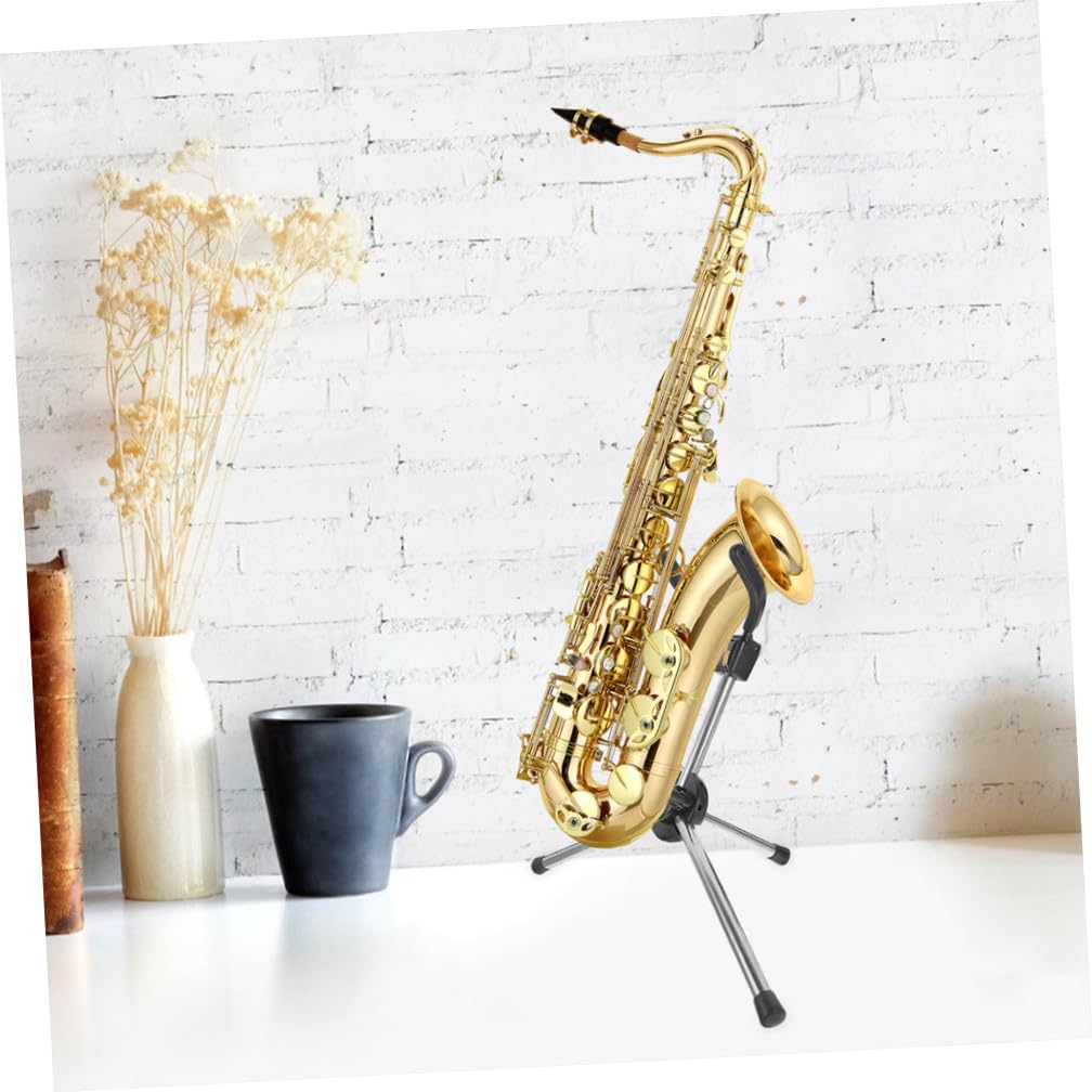 ibasenice Support pour Saxophone Alto Pliable Portable en Métal Caoutchouc Antidérapant, Trépied Stable et Compact, Adapté aux Instruments à Vent, pour Exposer et Style Aléatoire
