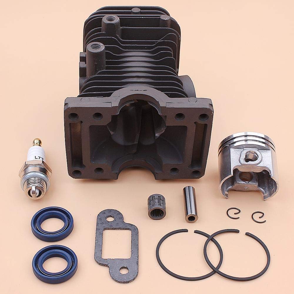Kit de pistón de Cilindro de 37 mm Compatible con Stihl MS170 017 MS 170 Junta de silenciador Sello de Aceite Cojinete Bujía Motosierra 1130020 1204