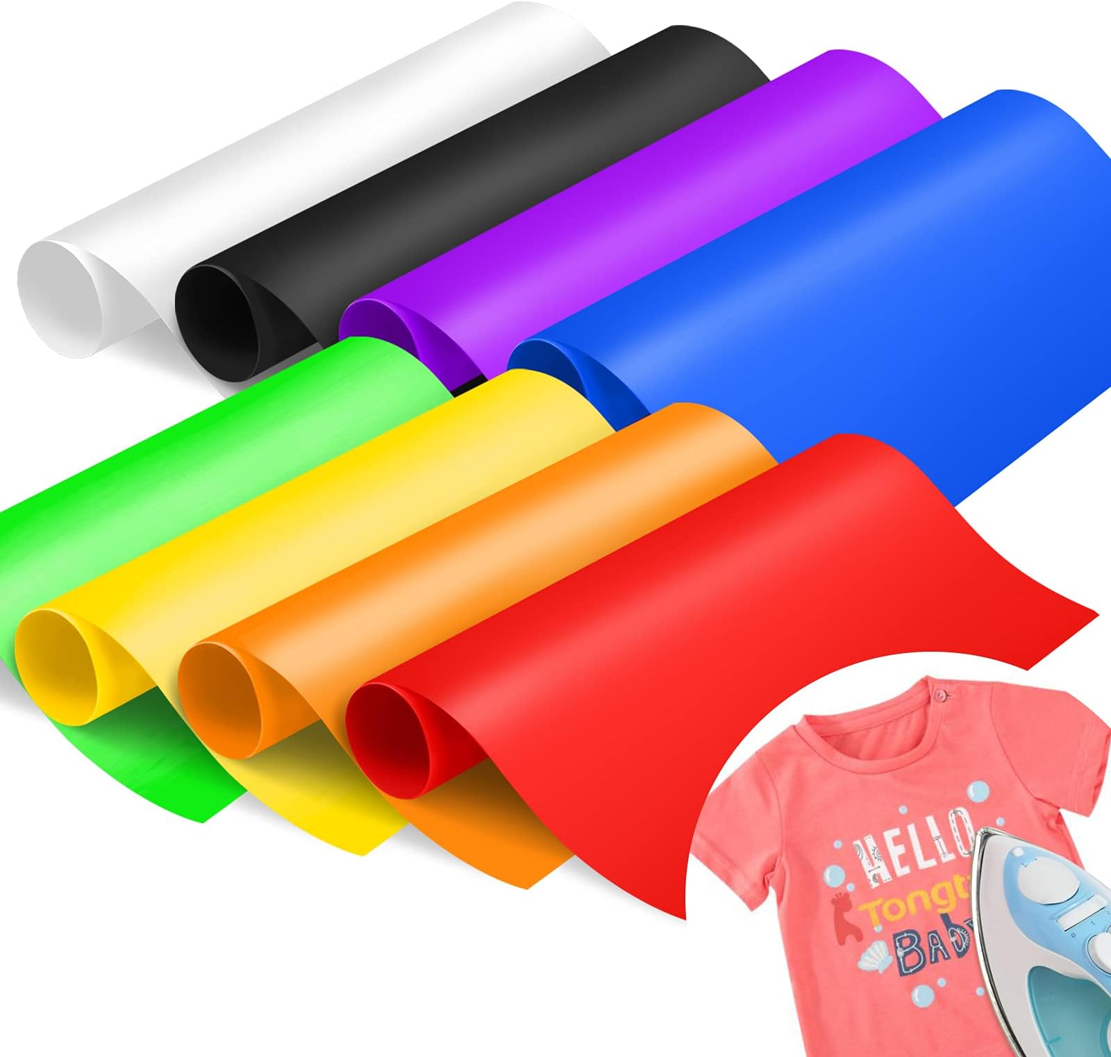 8 Sheets Holographic Brushed Craft Adhesive Vinyl, 8 Colors Permanent Vinyl Bundle for Craft Cutters, Scrapbooks, Sign Plotters, DIY Cricut Supplies