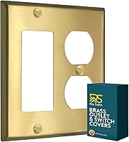 Vista 31 de Rio Salto BRASS - Placa de pared de metal dorado para interruptor de luz, placa de pared para receptáculo, cubiertas basculantes de 1 banda, latón