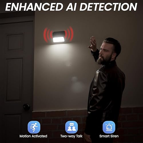 Miniatura 5 de Cinnado Cámara para exteriores inalámbrica-2.4G 2K Cámaras solares de luz de pared para seguridad del hogar con detección de movimiento AI,