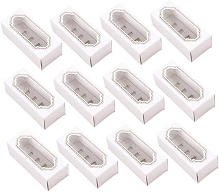 GRIRIW 12pcs Boxes Windowed Cupcake Boxes Cookie Containers Window Kraft Cookie Boxes Mini Cookie Boxes Clear Container Macaron Boxes with Window Paper Cup White Storage Box