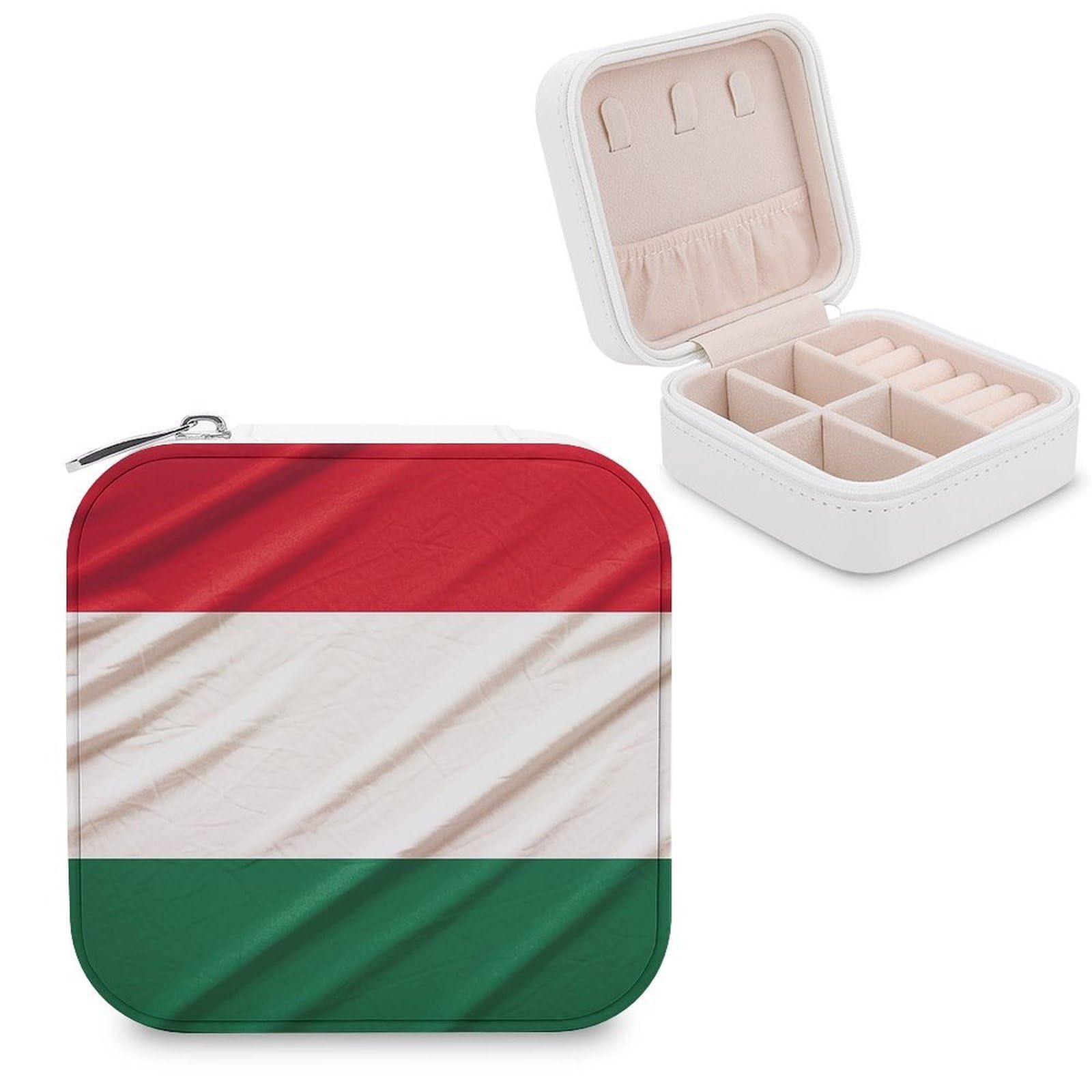 VstaDank Italy Flag Jewelry Box for Women Custom Travel Jewelry Case Personalized Travel Jewelry Boxes Small Portable Jewelry Organizer Box for Rings Necklaces Bracelets Earring