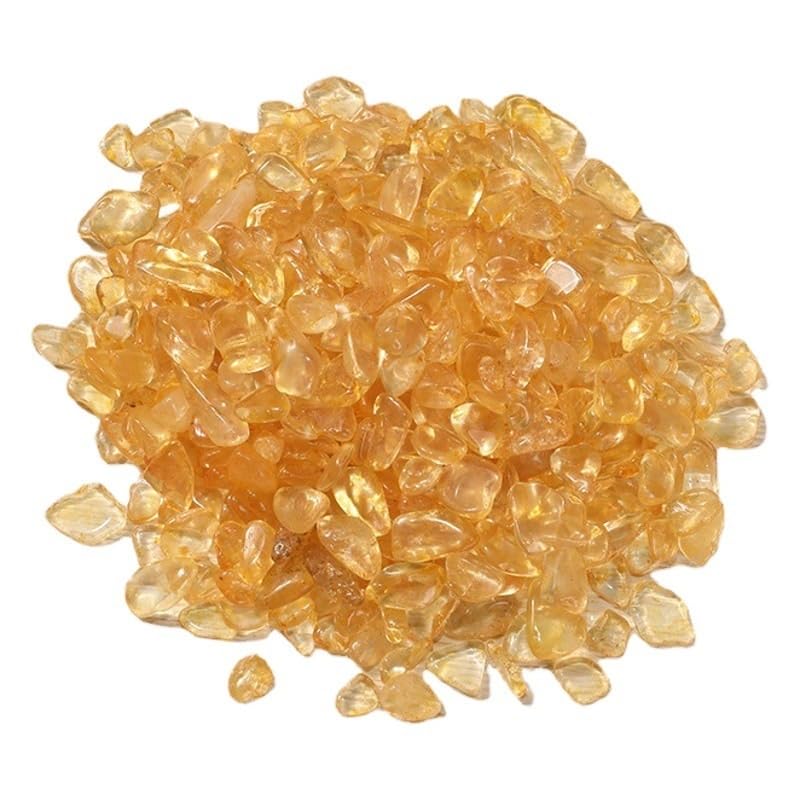 Kamienie i kryształy mały żółty kryształowy żwir do akwarium, wazon, dekoracja, kryształowy dyfuzor żwiru, kamień do aromaterapii kryształy(3-5 mm1000g)
