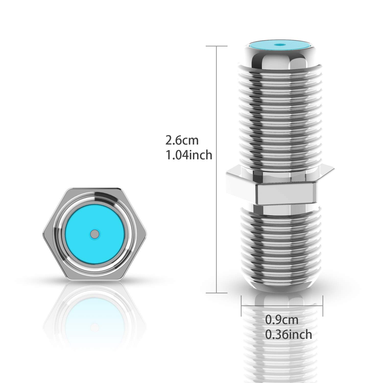 🔥 Hot Deals F81 Coaxial Cable Connector 3GHz F-Type RG6 Cable Extension Adapter，Extension Cable Plug Adapter (5 Pack)