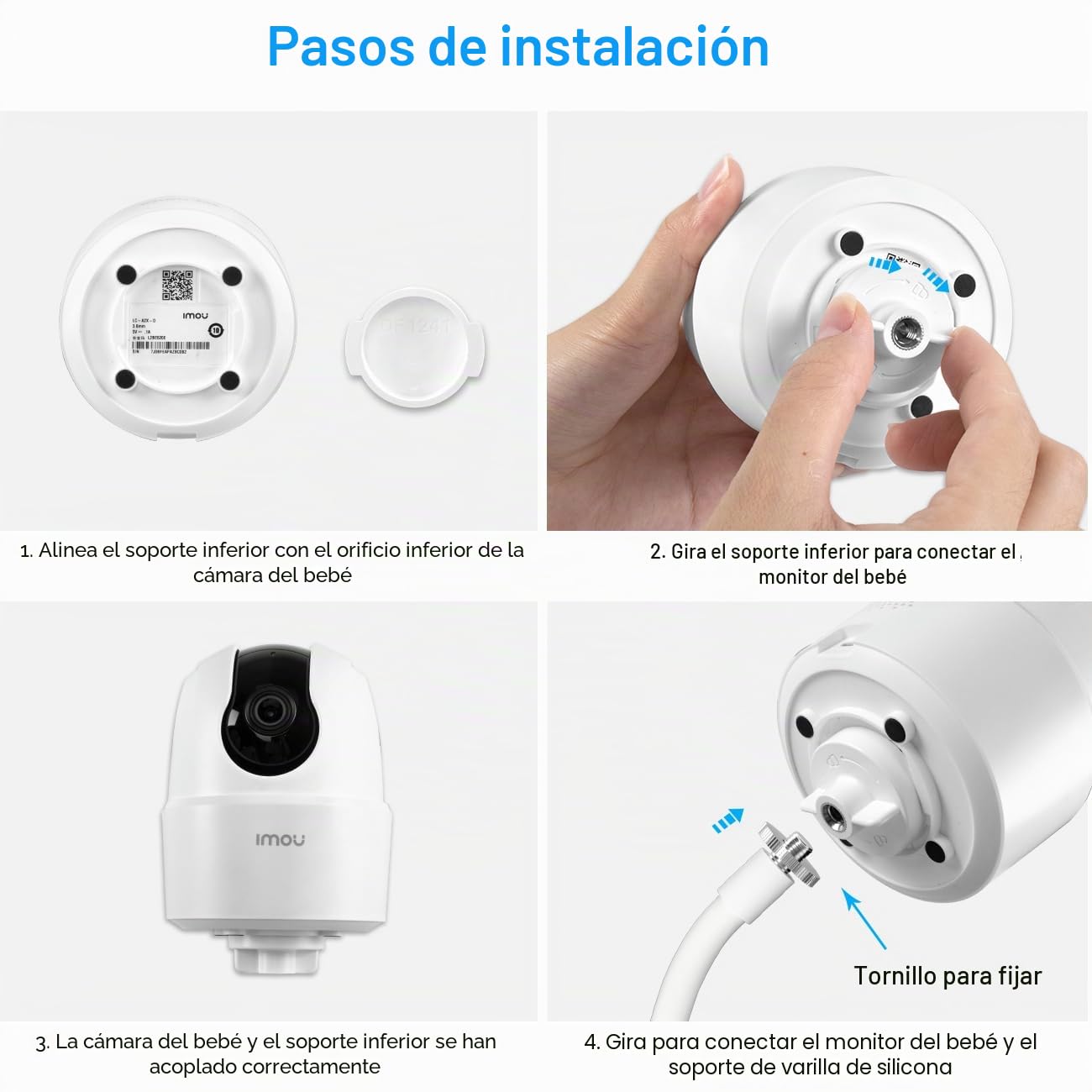 HOLACA Soporte de clip compatible con cámara de seguridad Imou 2K(3MP)/2.5K(4MP)/3K(5MP) para interior, soporte para monitor de bebé para Ranger 2C/Ranger 2C 2.5K (cámara no incluida), soporte de clip