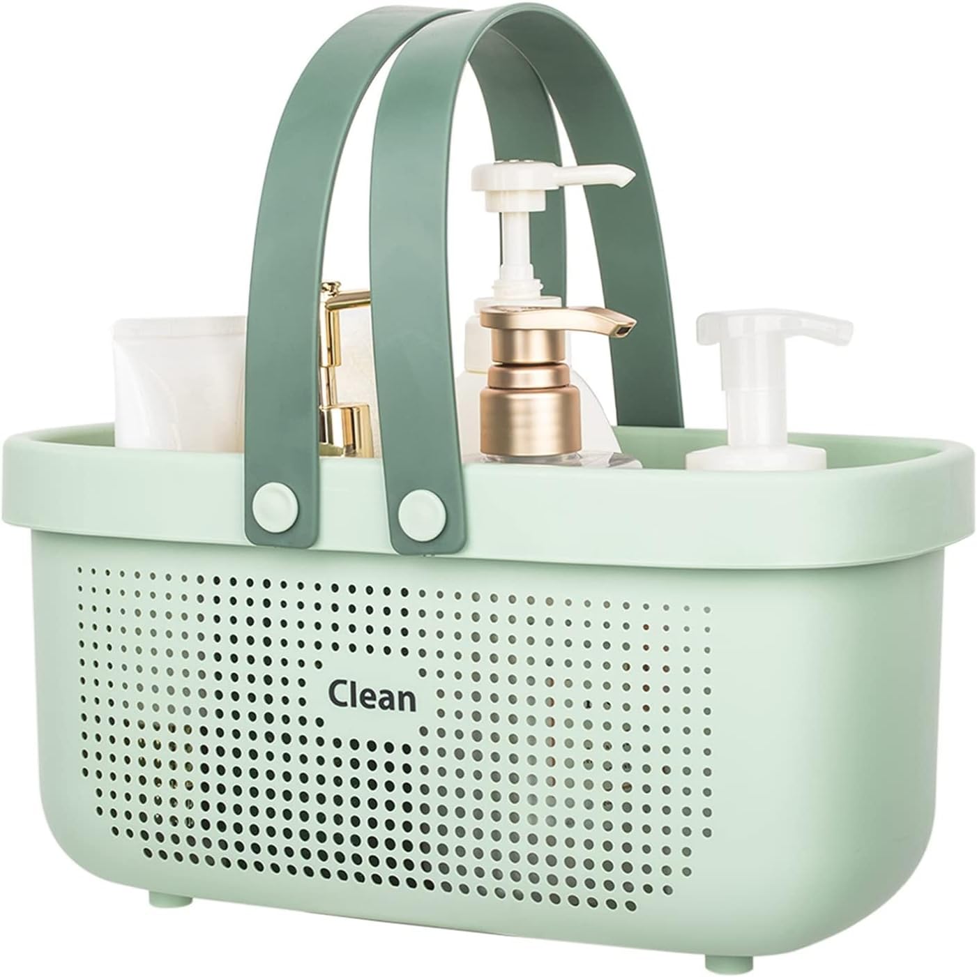 ArtisanShow Portable Shower Caddy Bins Organizer Basket with Handle, Plastic Storage Basket Shower Organizer Bin for Bathroom, Pantry, Kitchen, College Dorm Room, Home, Hotel (Green)