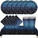 MORAINJAY 53Pcs Sternenhimmel Partygeschirr Blau für 16 Gäste, Weltraum Partyzubehör Geburtstag Papier Geschirr, Galaxie Partyteller Pappteller Becher Servietten Tischdecke für Kindergeburtstag Deko
