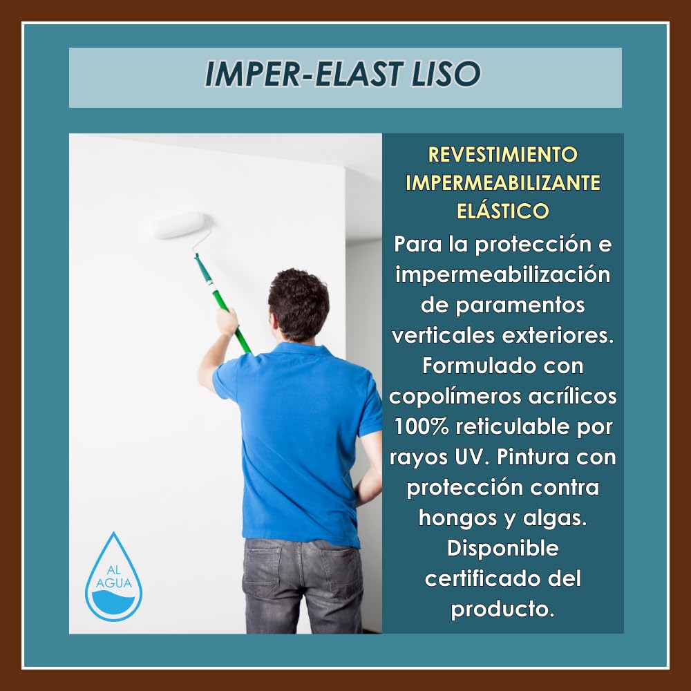 PINTURAS DECOLOR Revestimiento Impermeabilizante Elástico. IMPER-ELAST GRIS OSCURO. 4 LT