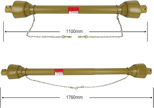 Miniatura 3 de SCITOO Yellow Rear Agricultural Machinery Drive Shaft Propeller Shaft Compatible for Universal Replacement Product Size 1100mm