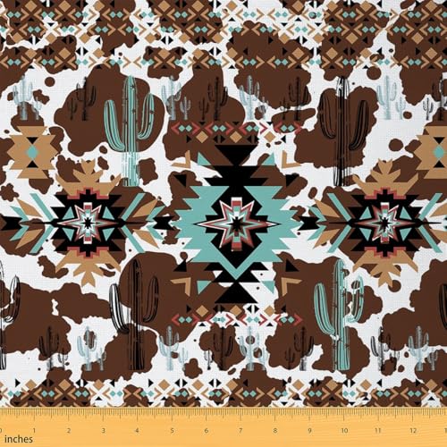 Tapisserie tissu de couture aztèque Loussiesd imprimé fourrure de vache 184x150cm au mètre