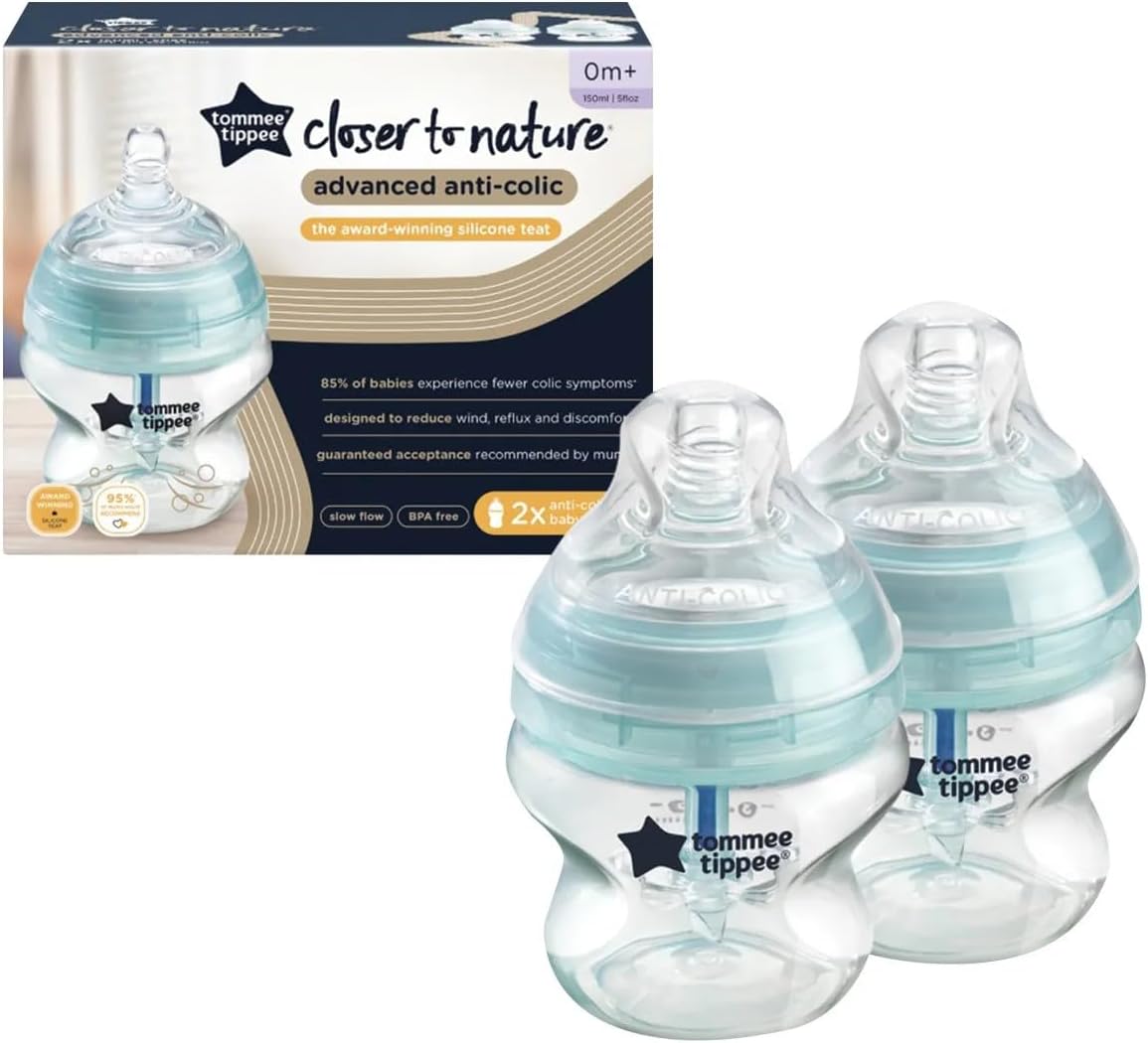 Tommee Tippee Closer to Nature Advanced Comfort 150 ml/5fl oz Feeding Bottles.