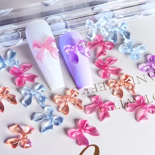 Miniatura 3 de 40 dijes de lentejuelas para uñas con lazo, mariposa 3D, nudo de lazo, arte de uñas, diamantes de imitación, accesorios de uñas acrílicos coloridos