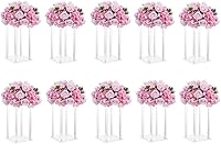 Vista 1 de Inweder Jarrones acrílicos para centros de mesa de boda, 10 piezas, soporte de flores de columna transparente, jarrones de flores de 15.8 pulgadas