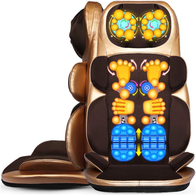 XGYUII Electric Massage mattress Deep Kneading Rolling Seat Back Massager Pad Release Pain Fatigue from Back Lumbar Hip and Thighs Adjustable Neck