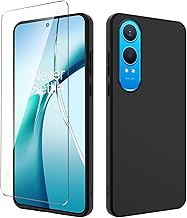Wanglaism Mobile Phone Case for OnePlus Nord CE4 Lite 5G Case + 1 Tempered Glass Screen Protector, Black TPU Mobile Phone Case Cover