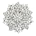 Danbihuabi Silver/gold Plated Vintage Crystal Rhinestone Brooch Pin 7 Colors (silver plated white)
