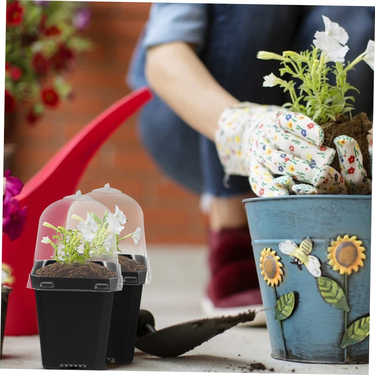Toyvian Macetas De Plástico para Jardinería 12 Juegos Agujeros De Drenaje para Sembrar y Esquejes