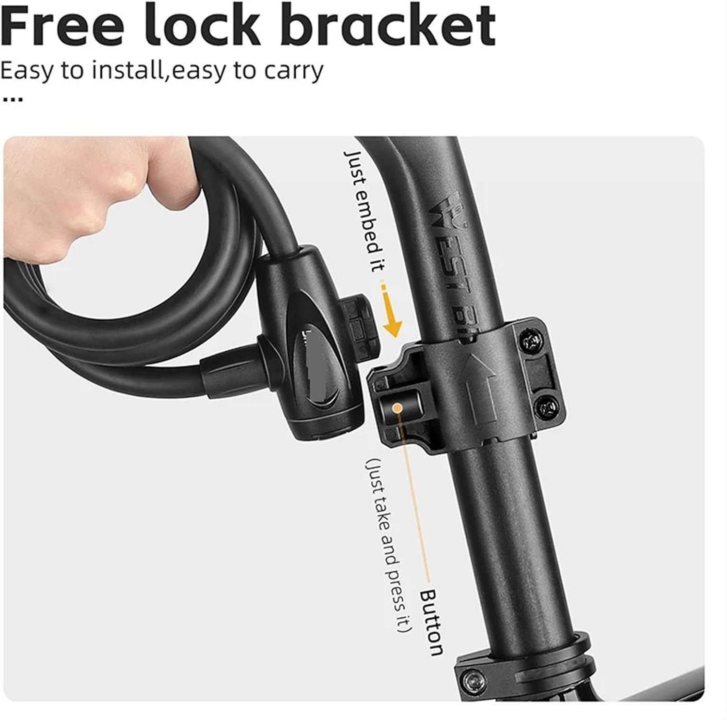 Freeze Steel Cable Lock Portable Theft Wire Lock Thicken Zinc Alloy Lock Bike Accessories 1Pcs(1.2m) image 3