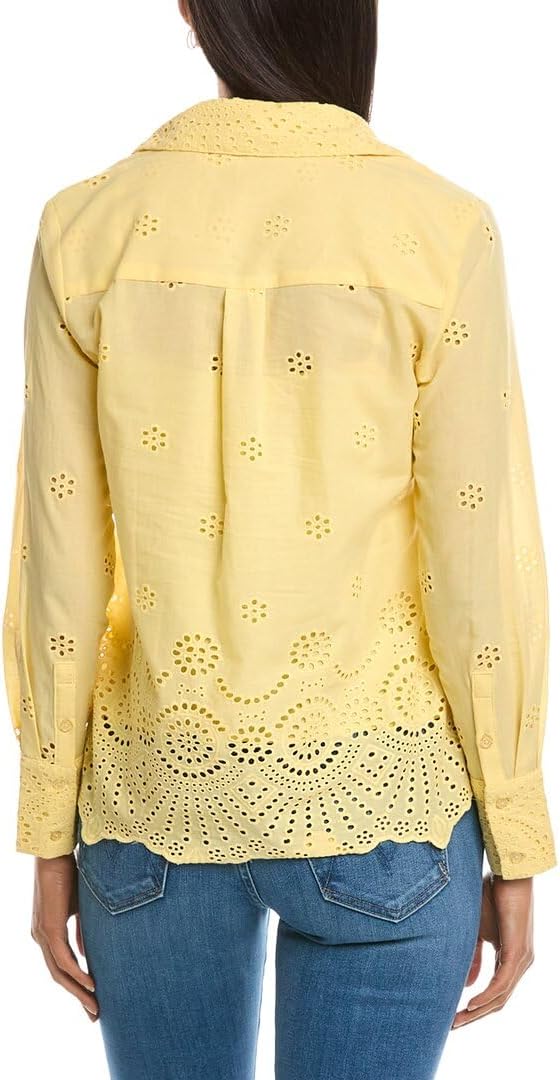 Nanette Nanette Lepore Womens Shirt, L, Yellow