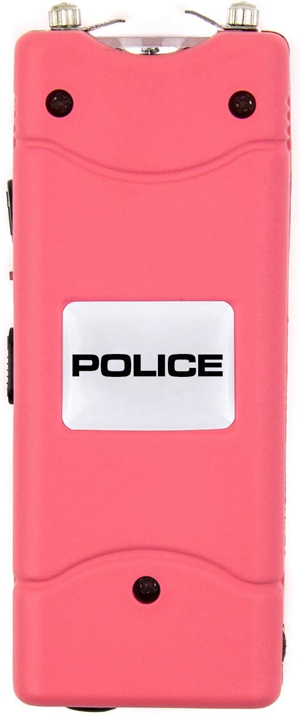POLICE Stun Gun 801-35 Billion Micro Rechargeable with LED Flashlight, Pink
