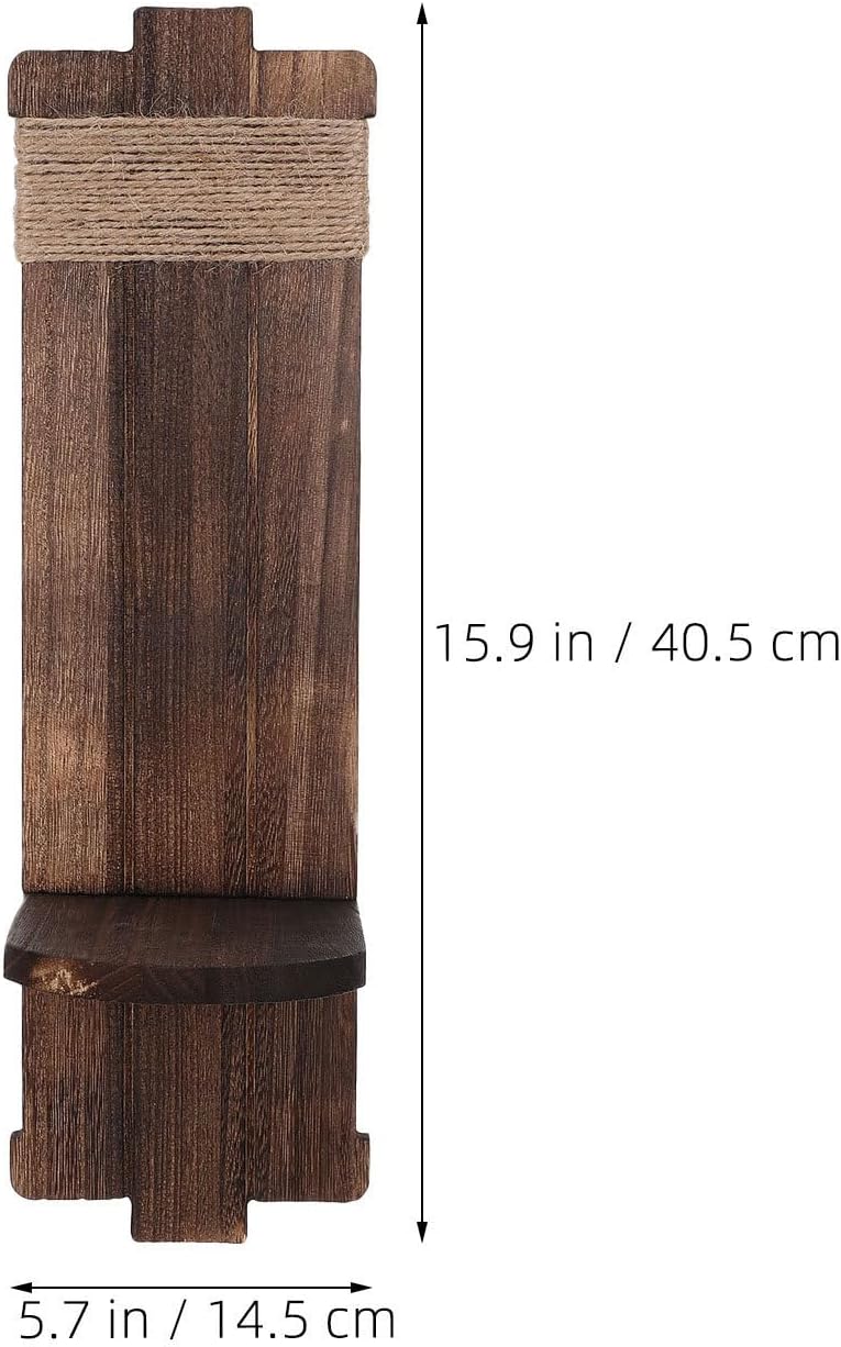 PRETYZOOM 2pcs Wall Mounted Candle Sconces Rustic Farmhouse Wooden Candle Holders with Mounting Accessories for Entryways and Hallway Decor