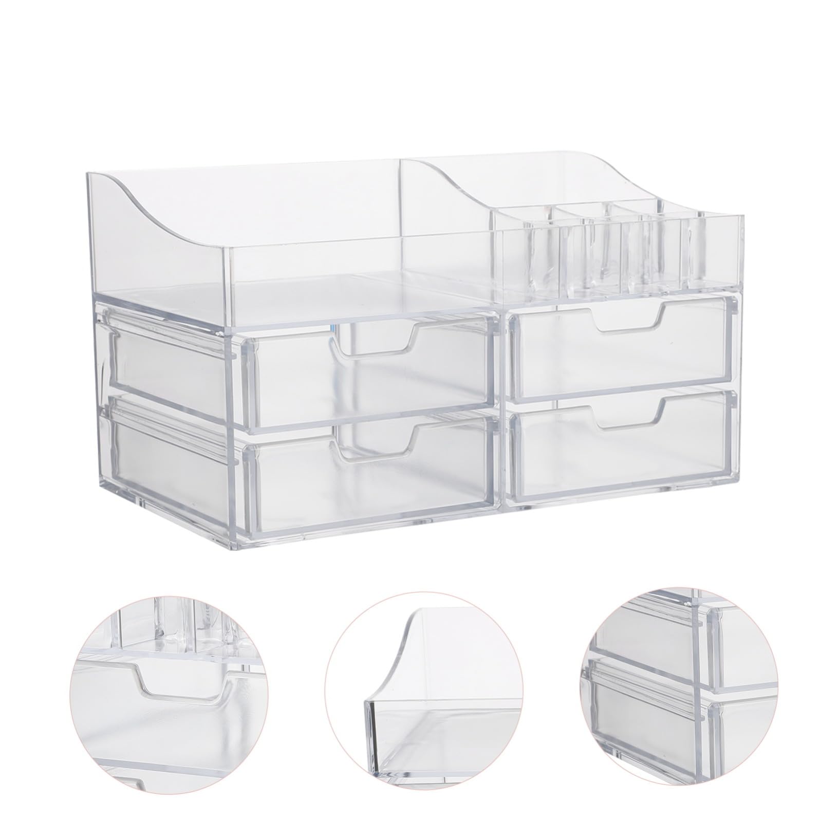 HOMSFOU 1pezzi Contenitore Portaoggetti in Acrilico Porta Cosmetici Cassetto Contenitore da Scrivania Scomparti Multipli Organizzatore per Trucchi e Cosmetici