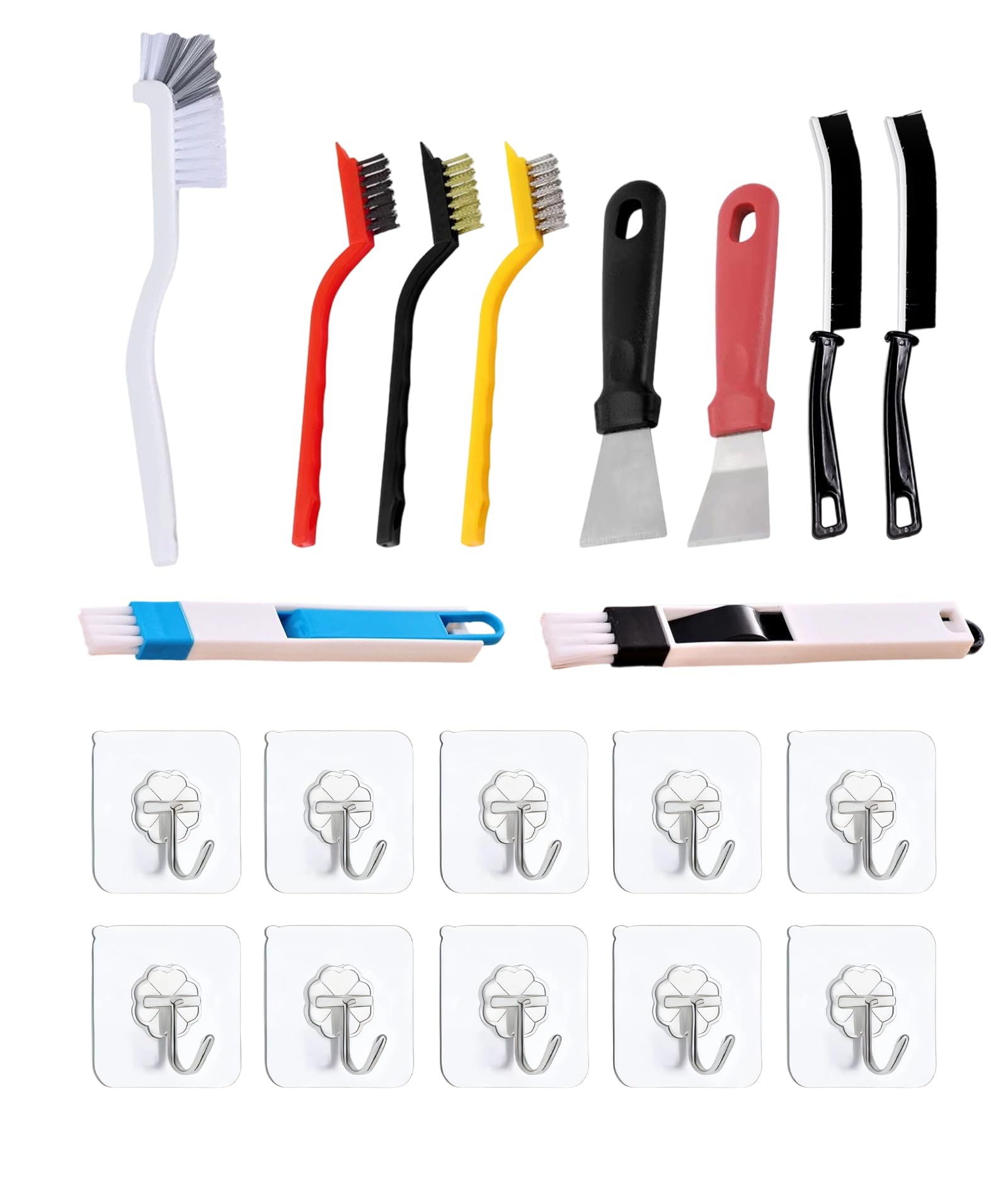 20pcs Window Cleaning Tools with Hook, Gap Hole Anti-Clogging Cleaning Brush for Home, Window Track Cleaning Brush, Multi-Purpose Cleaning Tools for Kitchen, Bathroom, Keyboard