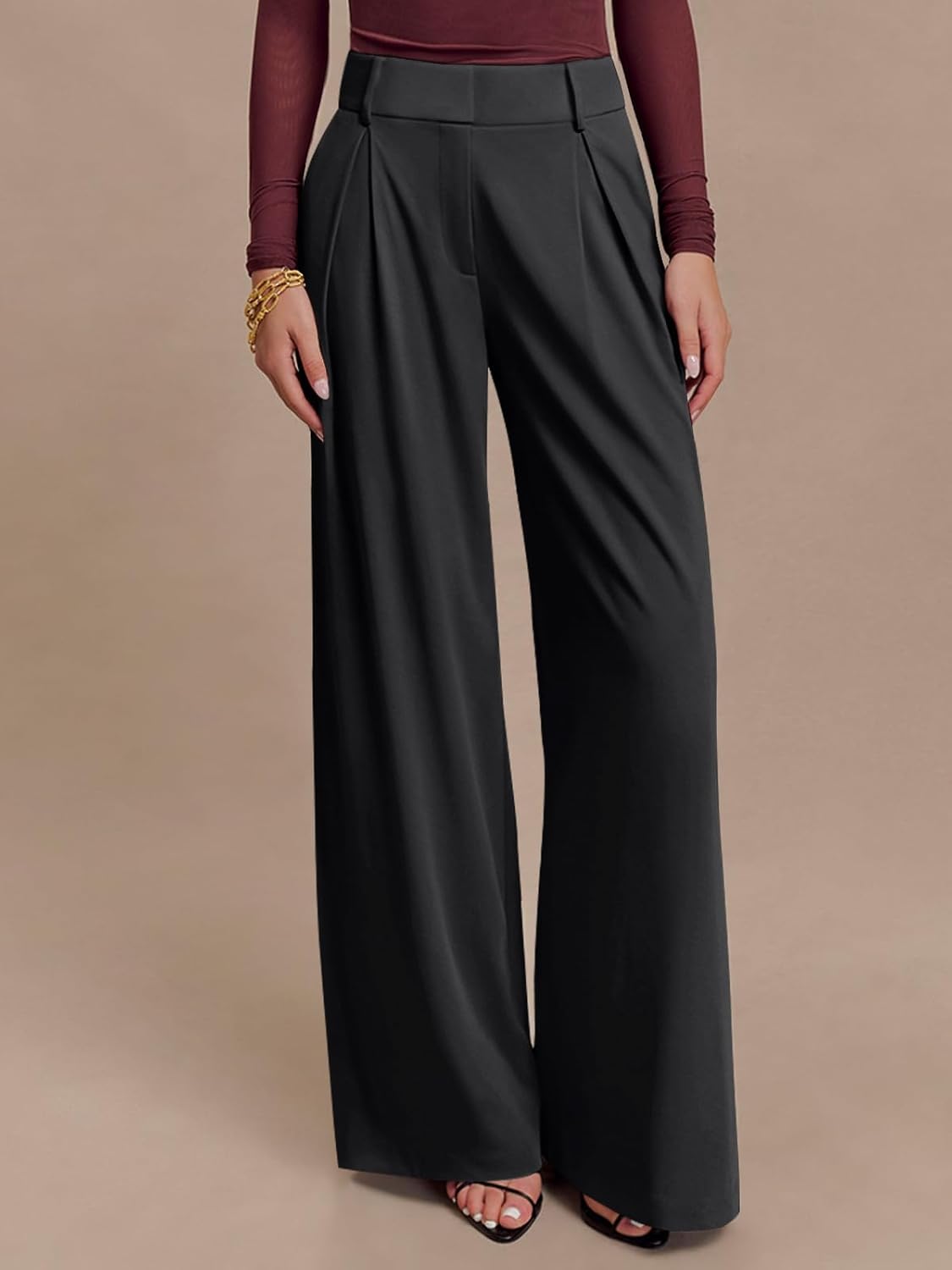 NIMIN High Waisted Dressy Pants for Women Straight Leg Business Casual Work Trousers Office Slacks with Pockets - Image 6