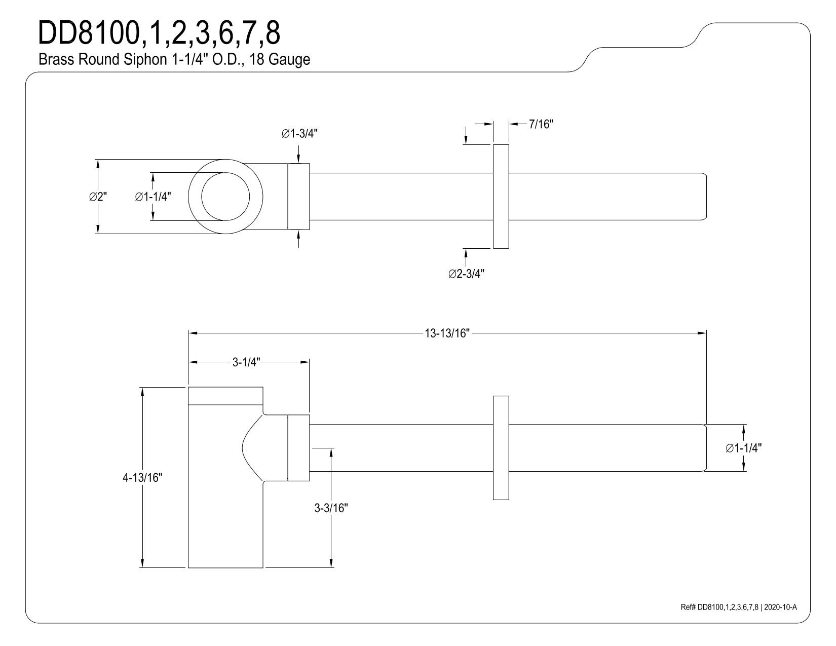 Kingston Brass DD8106 - Sifón redondo para botella (latón, níquel pulido)