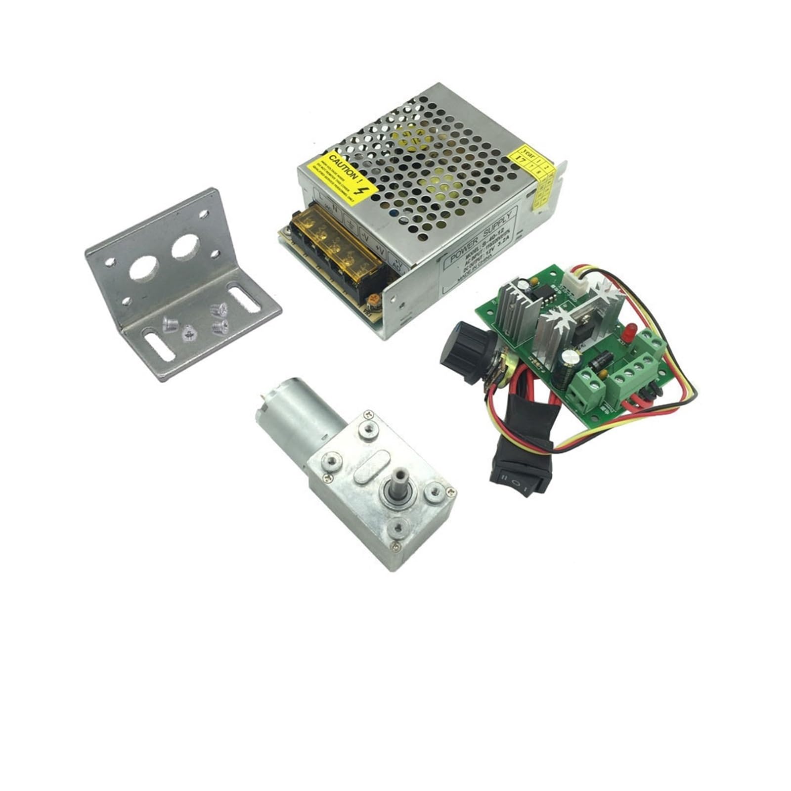 Motor de reducción de velocidad de gusano Motorreductor de tornillo sin fin de 6 V y 24 V, reductor de 12 V, motor eléctrico de alto par de CC de 3 a 210 RPM, engranaje de metal, bloqueo automático in