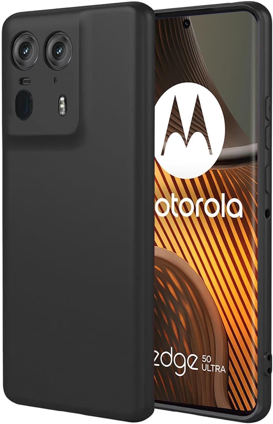 Zubitech Case for Motorola Moto Edge 50 Ultra Soft Silicone TPU Case Cover Matte Black Protective Rubber Slim Fit Drop Protection Designed for Moto Edge 50 ultra