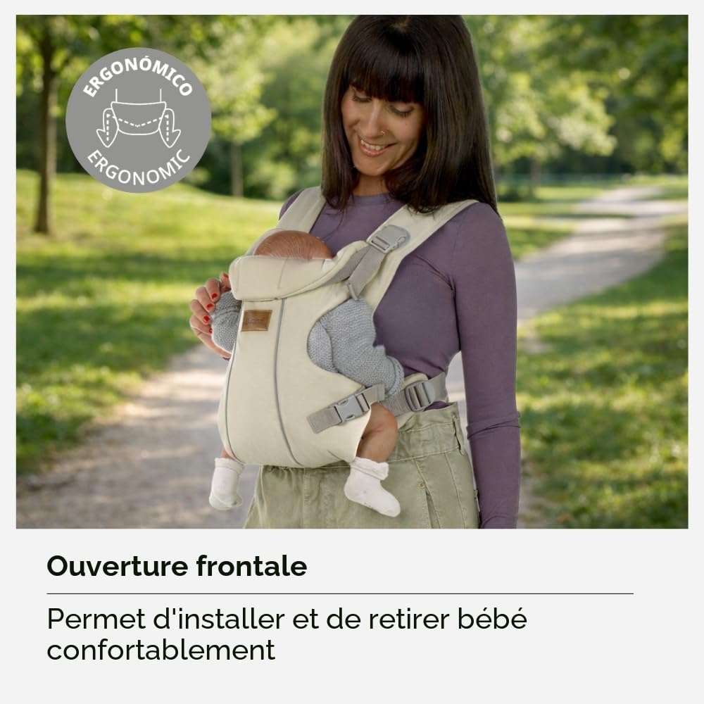 Jané Dual Porte-Bébé Ergonomique, Dès la Naissance (3,5–15 kg), 3 Positions, Rembourré et Respirant, Beige