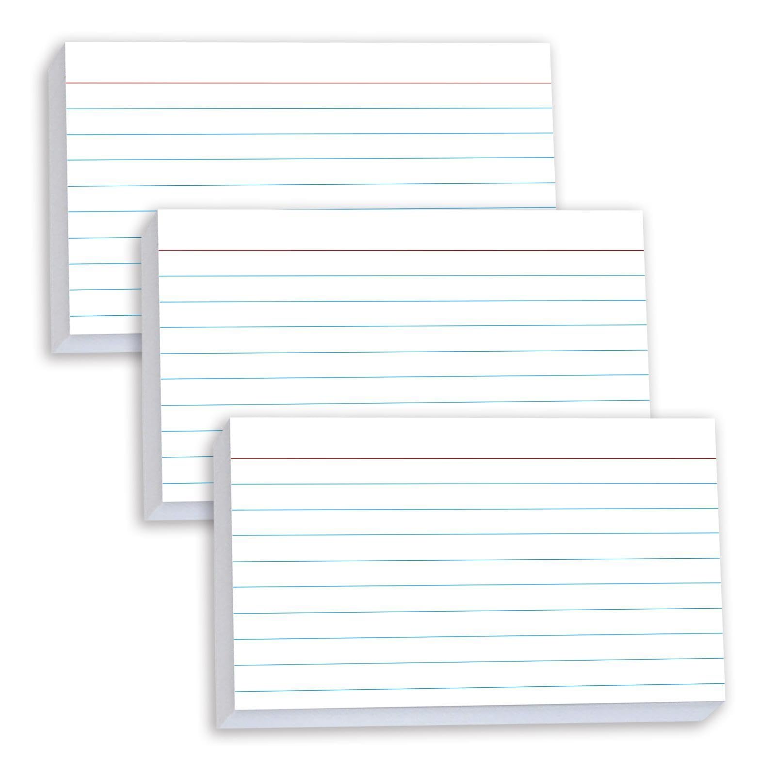 300 Pcs Pinovk Index Cards 3x5 Ruled - White Lined Flash Cards for Studying, Office & School Supplies