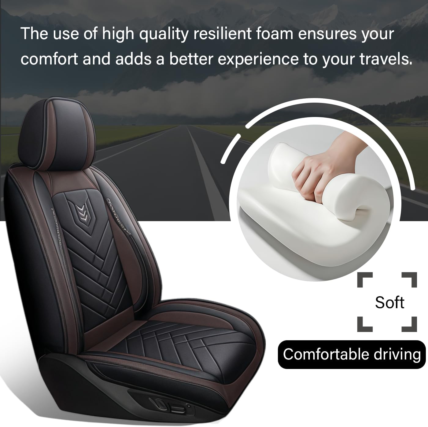 Car Seat Covers for Jeep Gladiator 2020-2025 | Car Seat Covers Front Seats | Seat Cover Easy to Install (Front Seat, Black Coffee)